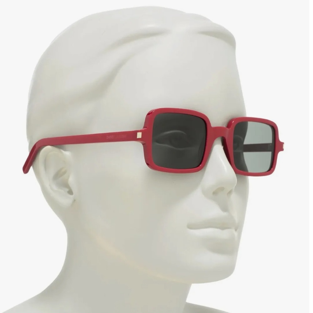 Saint Laurent Red Rectangular Sunglasses - image 5